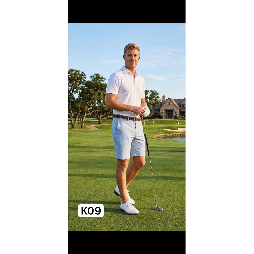 Peter Millar Salem Performance Golf Shorts Light Blue Men's Size 34 9" Inseam